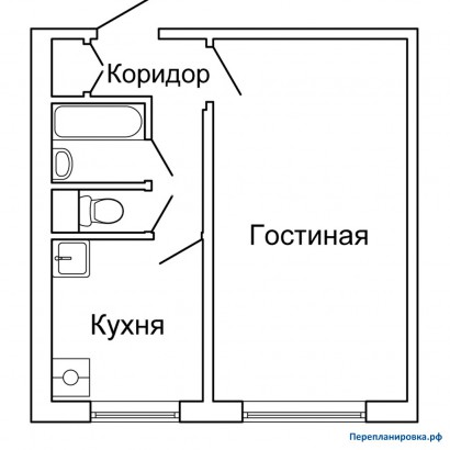 планировка однокомнатной квартиры ii-49