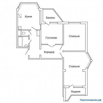 планировка трехкомнатной квартиры п-44т/17