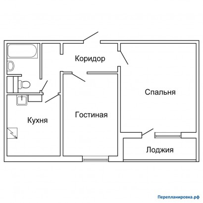 перепланировка 2-ой квартиры п-46