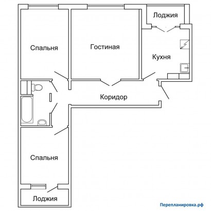 перепланировка 3-ой квартиры п 30