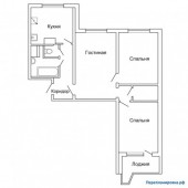 перепланировка 3-ой квартиры п-44