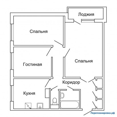 типовая планировка трехкомнатной квартиры п 42