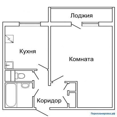 типовая планировка однокомнатной квартиры п-46