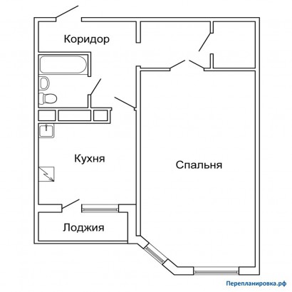 типовая планировка однокомнатной квартиры п-55м