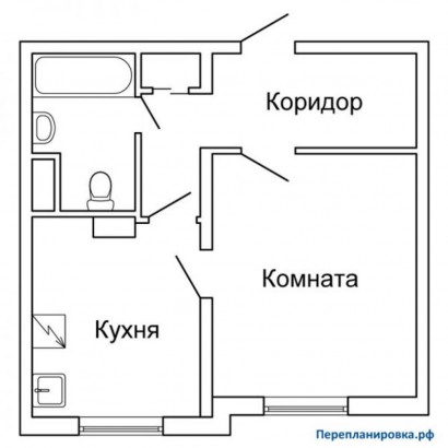 перепланировка 1-ой квартиры п-3
