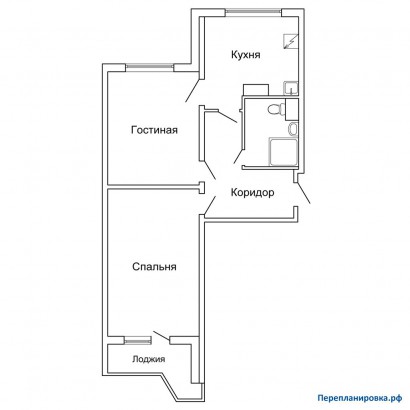 перепланировка 2-ой квартиры п-44