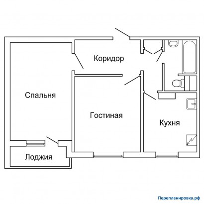 перепланировка 2-ой квартиры п-42