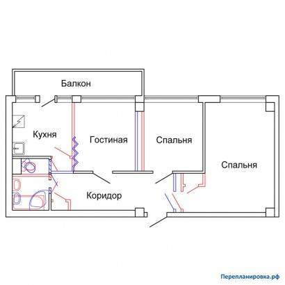 проект перепланировка трехкомнатной квартиры мг-601