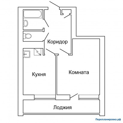 типовая планировка однокомнатной квартиры ii-68