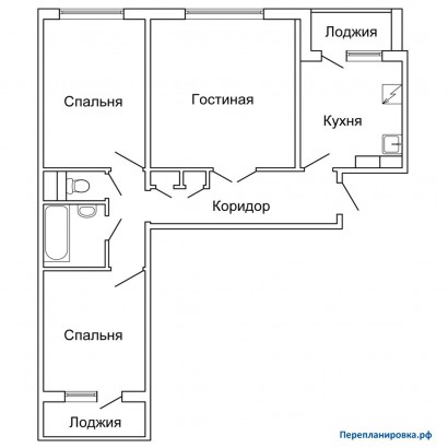 типовая планировка трехкомнатной квартиры п 30