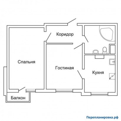 перепланировка 2-ой квартиры п-44т