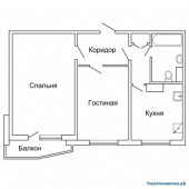 перепланировка 2-ой квартиры (вариант №2)п-44