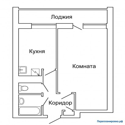 типовая планировка однокомнатной квартиры ii-68