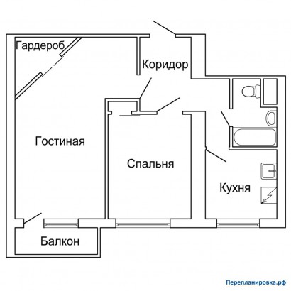 перепланировка 2-ой квартиры ii-18