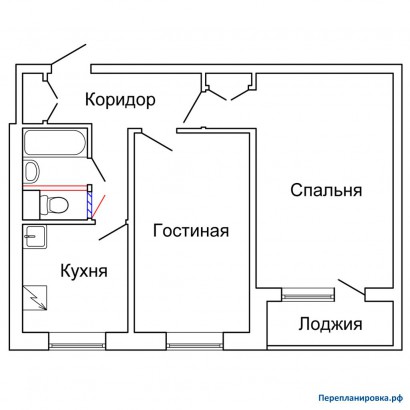 проект перепланировка двухкомнатной квартиры ii-49