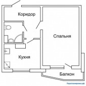 перепланировка 1-ой квартиры п-44