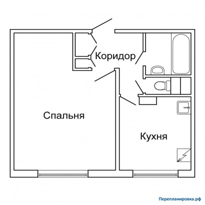 типовая планировка однокомнатной квартиры п-55