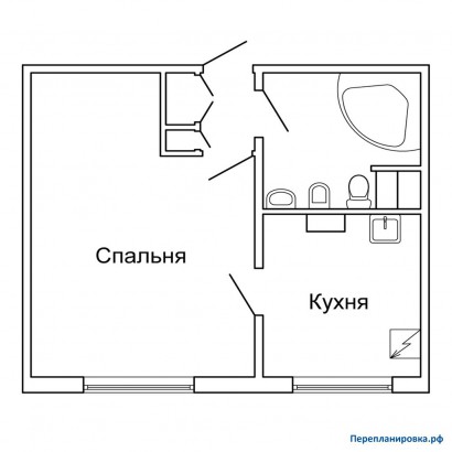 перепланировка 1-ой квартиры п-55