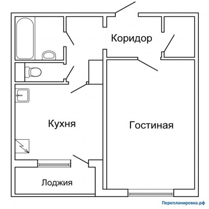 типовая планировка однокомнатной квартиры п-44м