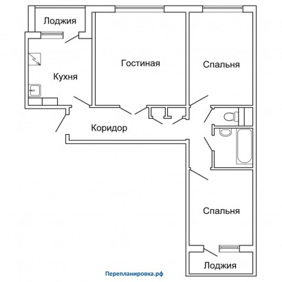 типовая планировка трехкомнатной квартиры п 30