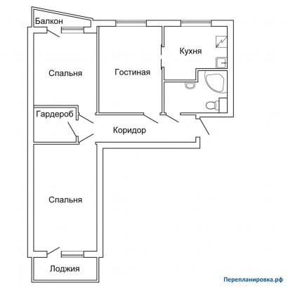 перепланировка 3-ой квартиры ii-57