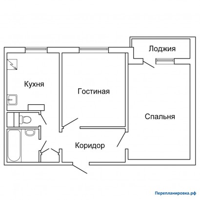 типовая планировка двухкомнатной квартиры п-42