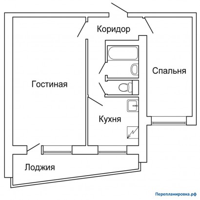 типовая планировка двухкомнатной квартиры ii-68