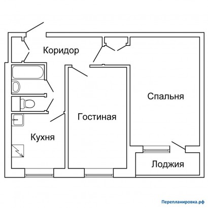 типовая планировка двухкомнатной квартиры ii-49