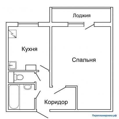 типовая планировка однокомнатной квартиры п-46