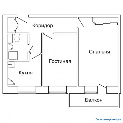 перепланировка 2-ой квартиры 1-515/9м