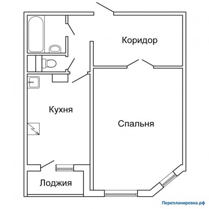 типовая планировка однокомнатной квартиры п-55м