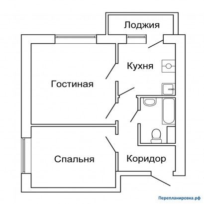 перепланировка 2-ой квартиры ii-18