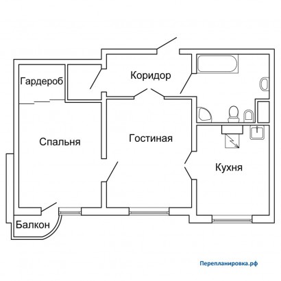 перепланировка 2-ой квартиры п-3м