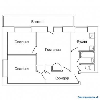 типовая планировка трехкомнатной квартиры 1-515/9м