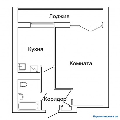 перепланировка 1-ой квартиры ii-68
